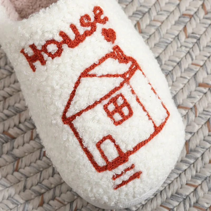 Women's Plush Slippers European American Idol Harry's House Cotton Slippers 2024 Winter New Warm Home Couple Shoes Indoor Shoes