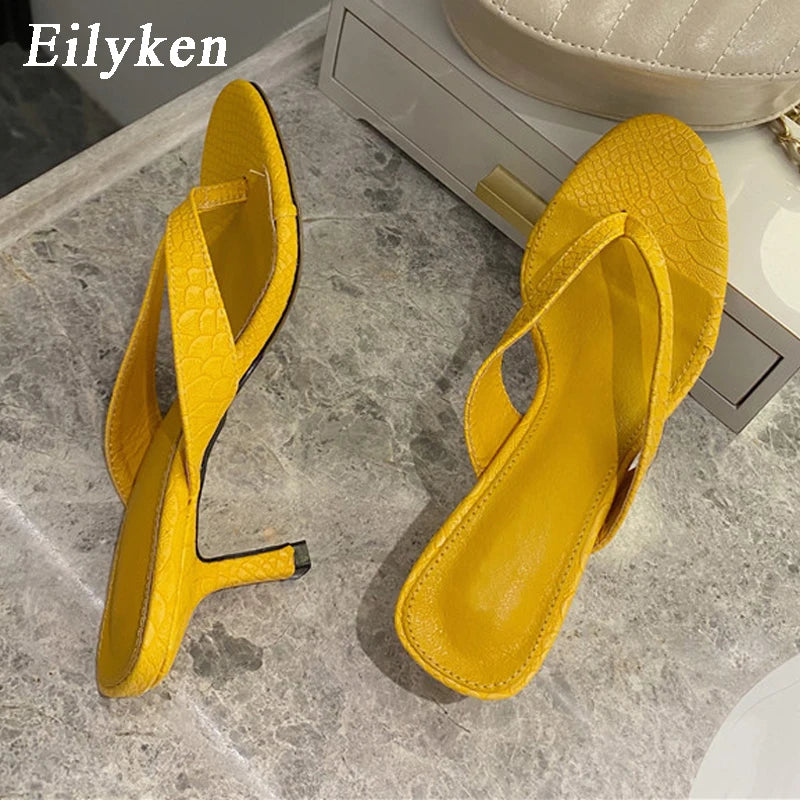 Eilyken Brand Slipper Women Summer Outdoor Sandal Slip On Flip Flop Ladies Thin Low Heels Slides Elegant Shoes