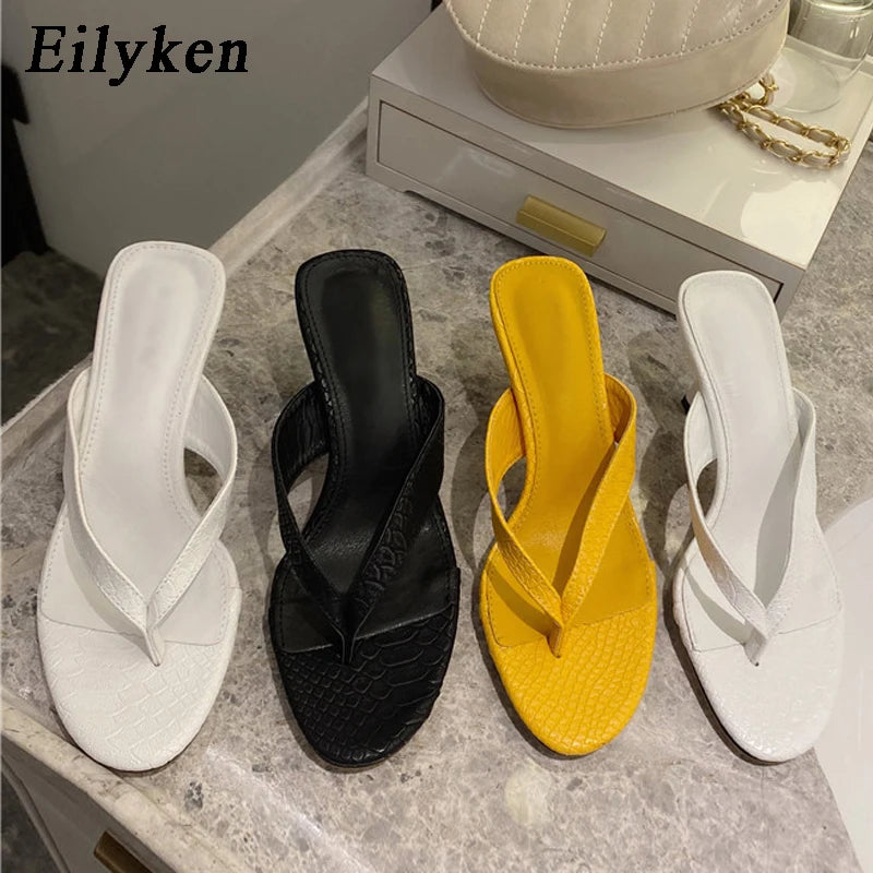 Eilyken Brand Slipper Women Summer Outdoor Sandal Slip On Flip Flop Ladies Thin Low Heels Slides Elegant Shoes