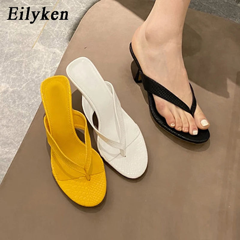 Eilyken Brand Slipper Women Summer Outdoor Sandal Slip On Flip Flop Ladies Thin Low Heels Slides Elegant Shoes