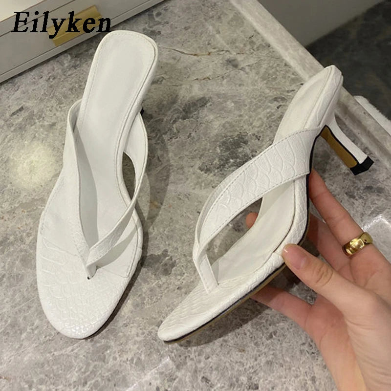 Eilyken Brand Slipper Women Summer Outdoor Sandal Slip On Flip Flop Ladies Thin Low Heels Slides Elegant Shoes