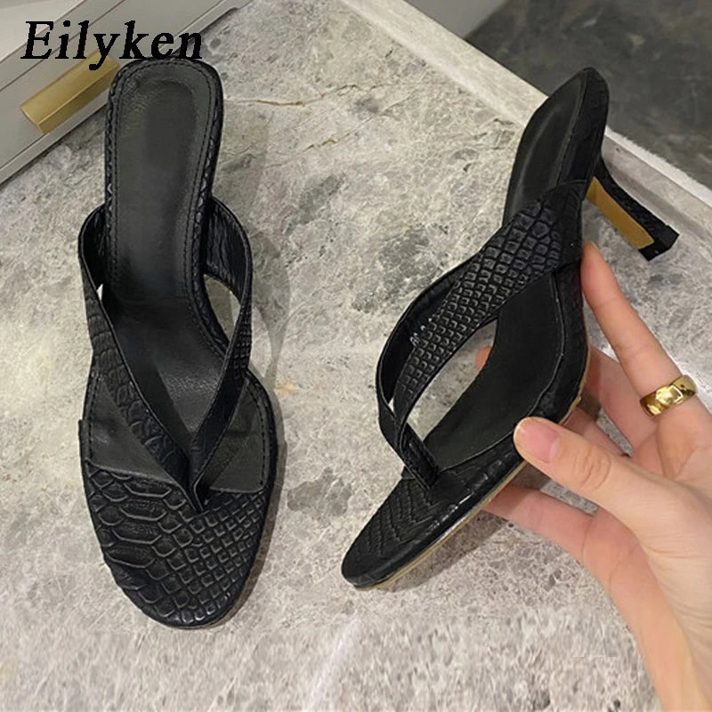 Eilyken Brand Slipper Women Summer Outdoor Sandal Slip On Flip Flop Ladies Thin Low Heels Slides Elegant Shoes