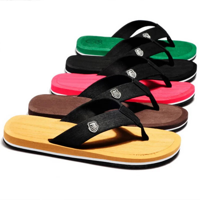 2024 Summer New Men Flip Flops Beach Slippers Sandals Non-Slip Home Slippers Indoor House Anti-Slip Slides Casual Shoes