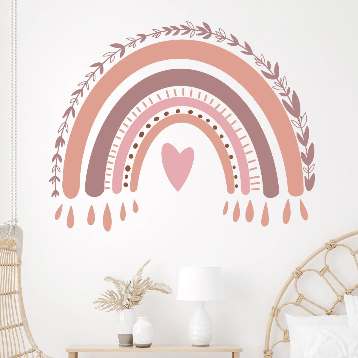 Cartoon Cute Rainbow Wall Sticker Kids Room Wall Art Decoration for Bedroom Girls Gift Sweet Home Decore Living Room DIY