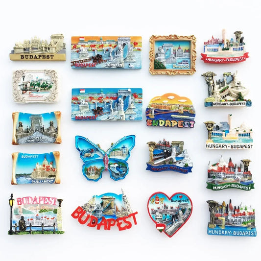 Refrigerator Magnets Budapest Hungary Refrigerator Magnetic Sticker Resin Souvenir Home Decoration Fridge Magnet Kids Gifts