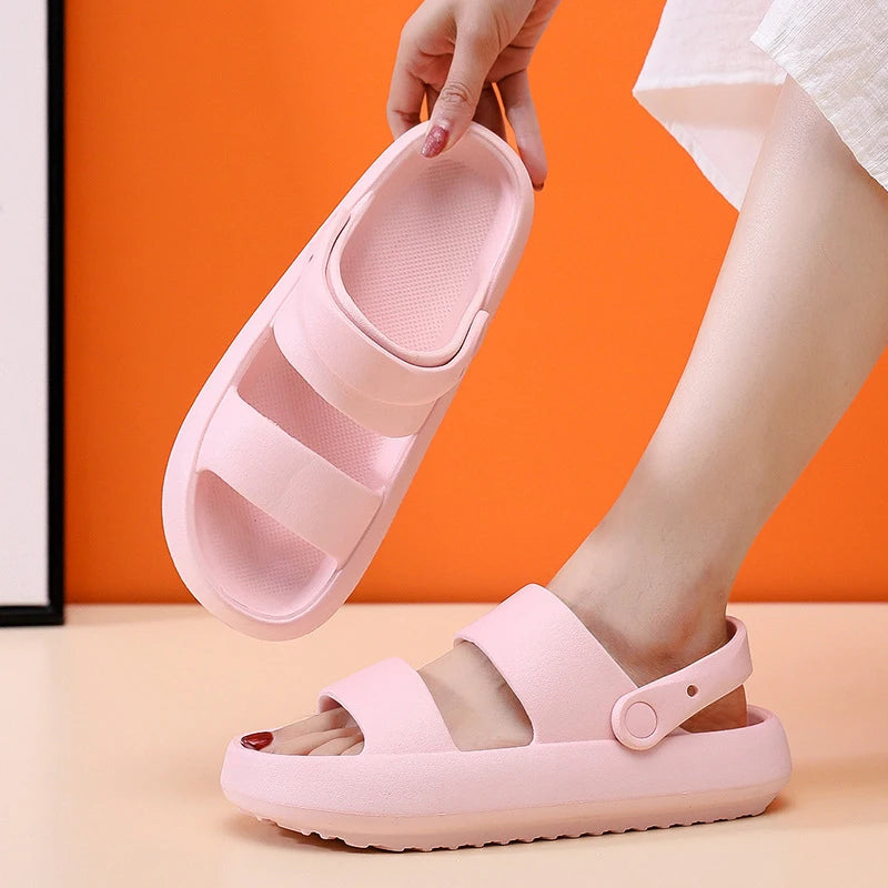 New Summer Thick Bottom Cloud Slippers Women Comfort Soft Sole Platform Sandals Woman Outdoor Non-slip Beach Slides Flip Flops