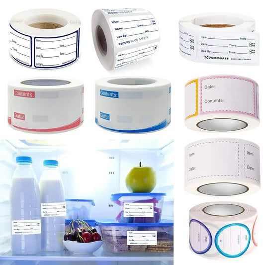 1 Roll Self-Adhesive Removable Freezer Refrigerator Food Storage Paper Sticker Labels White Date Stickers For Home Storage Tags