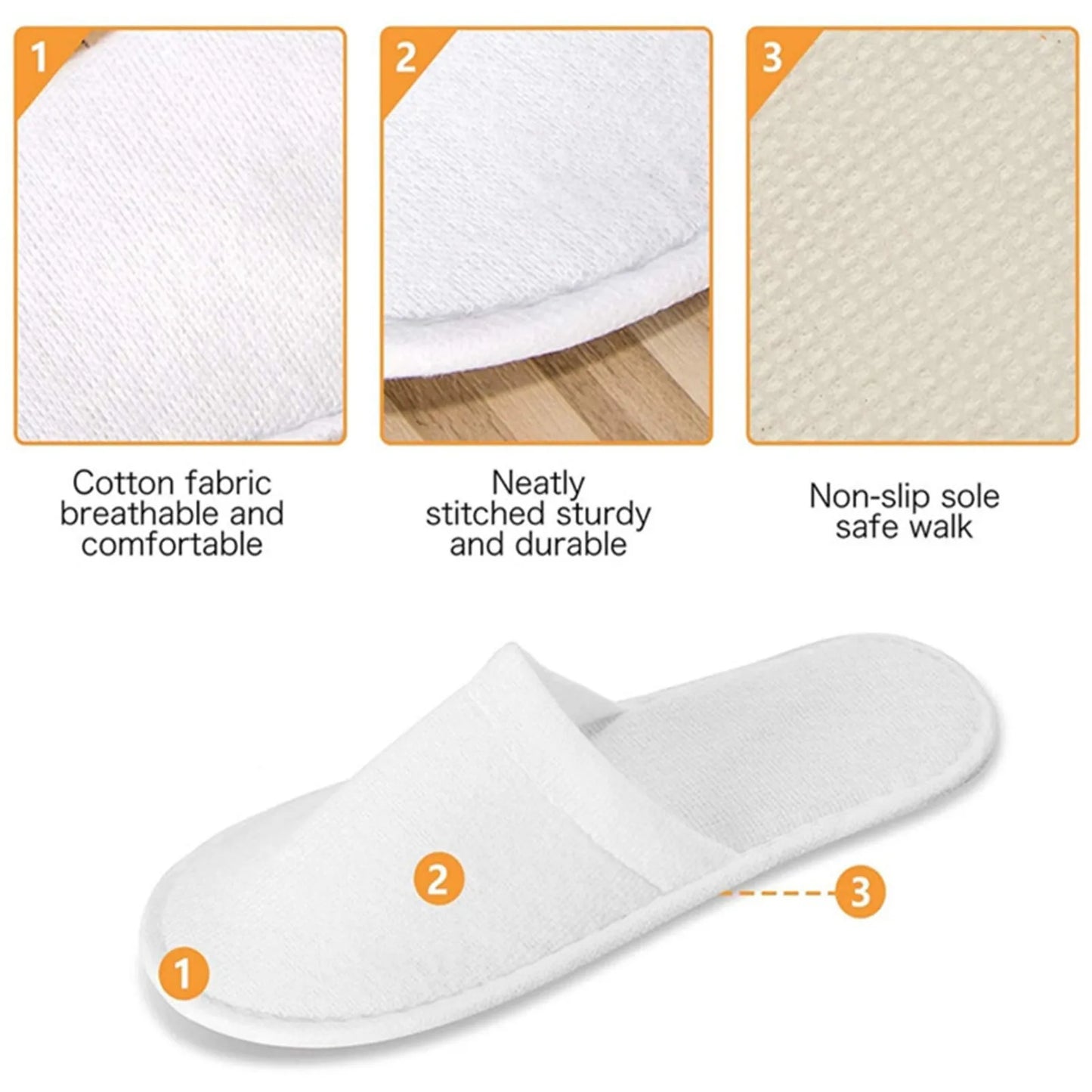 Spa Slippers 10/20 Pairs of Brushed Plush Closed-toe Disposable Slippers for Men and Women Suitable for Families Guest Hotel Tra