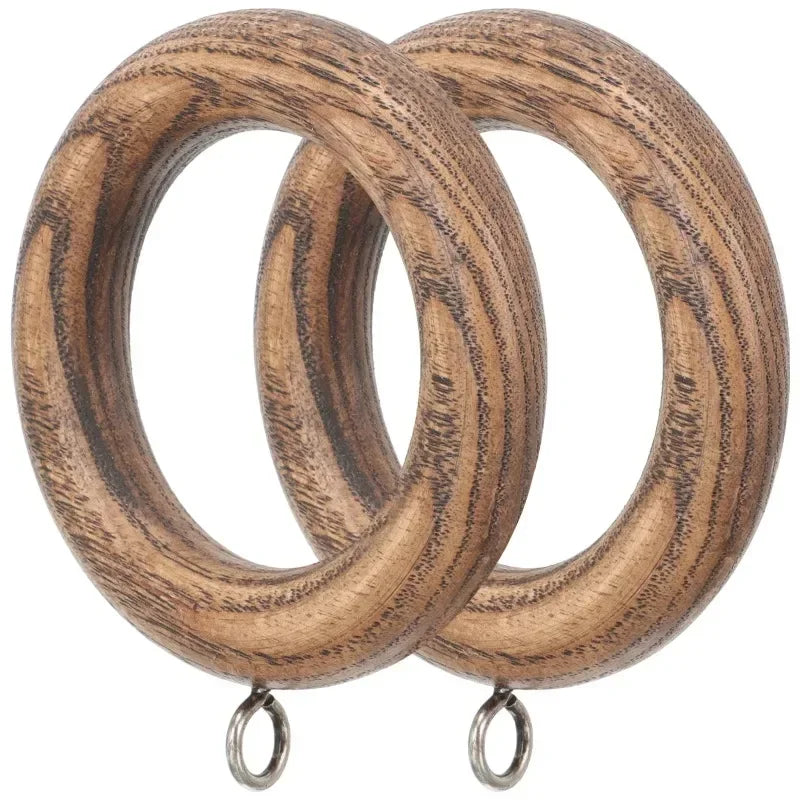 Solid Wood Curtain Buckle for Household Stainless Steel Ring Hook Accessories Roman Rod Ring Sling Sleeve Wooden Ring Buckle