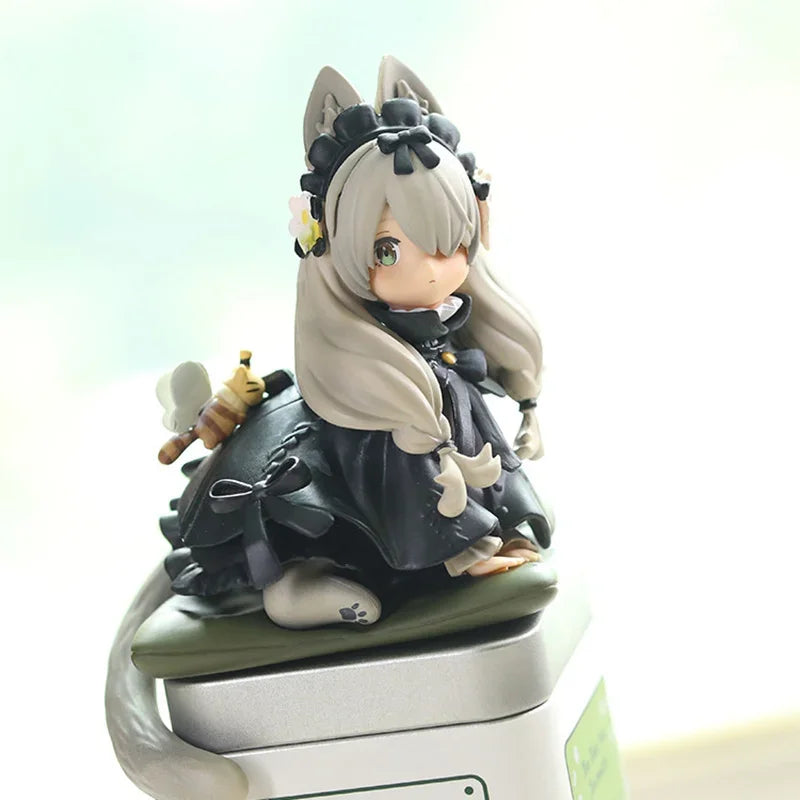 Cat Girl Lolita Figure Tea Box Anime Cute Ribose Star Statue Figurines Tea Can Jar Organizer Livingroom Decoration Home Ornament