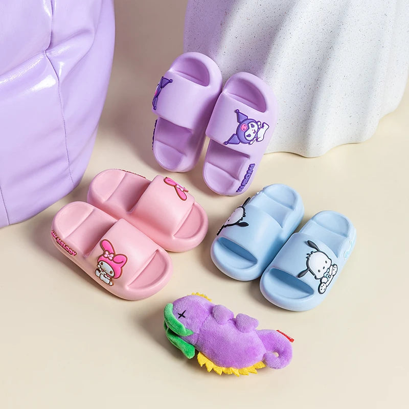 Sanrio Thick Bottom Home Indoor Lovely Female Bath Slippers Soft Bottom Summer Outdoor Non-slip Slippers