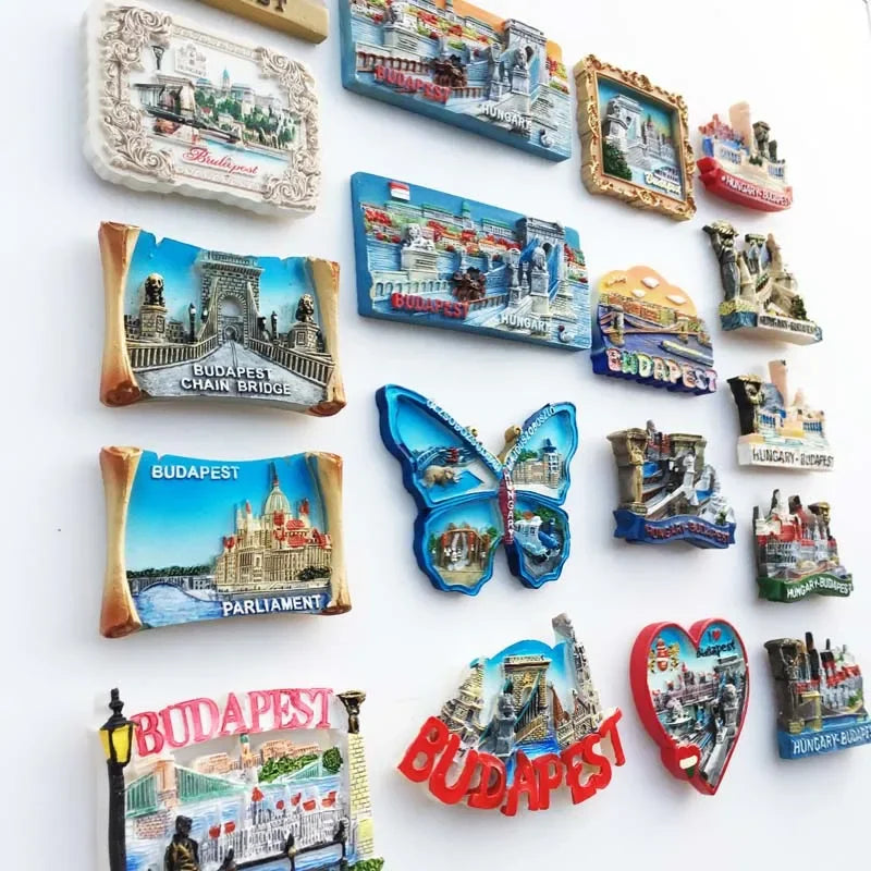 Refrigerator Magnets Budapest Hungary Refrigerator Magnetic Sticker Resin Souvenir Home Decoration Fridge Magnet Kids Gifts