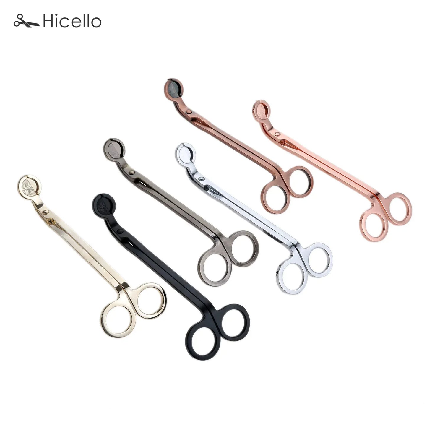 Candle Wick Trimmer Stainless Steel Candle scissors trim wick Cutter Snuffer Round head 18cm Black Rose Gold Silver Red Bronze