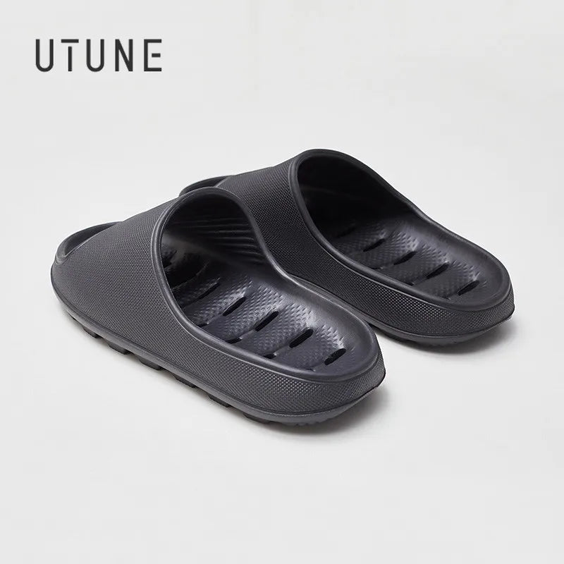 UTUNE EVA Home Slippers Men Bathroom Shoes Hole Leaking Sandals Indoor Men Shoes Shower Women Slipper Anti-slip Summer Slides