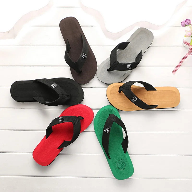 2024 Summer New Men Flip Flops Beach Slippers Sandals Non-Slip Home Slippers Indoor House Anti-Slip Slides Casual Shoes