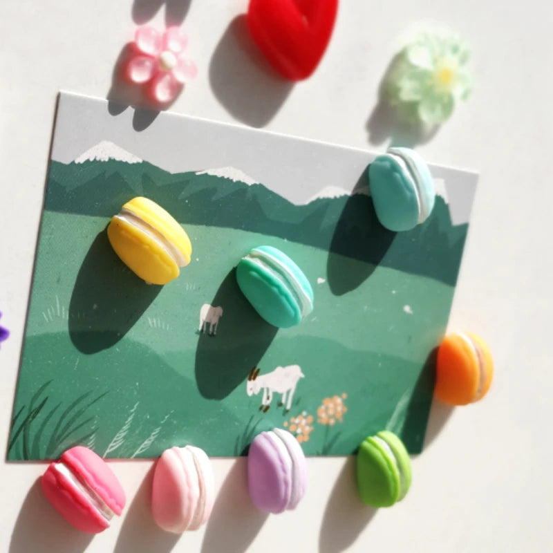 5pcs Cute Simulation of Macaron Refrigerator Magnets A Set of Personality Creative 3D Magnet Home Decoration