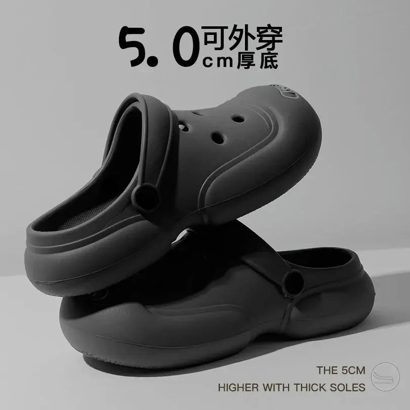 Summer Slipper Women Black And White Cute Coal Ball Couple DIY Hole Shoes In Men Beach Sandals Outside Garden Shoes