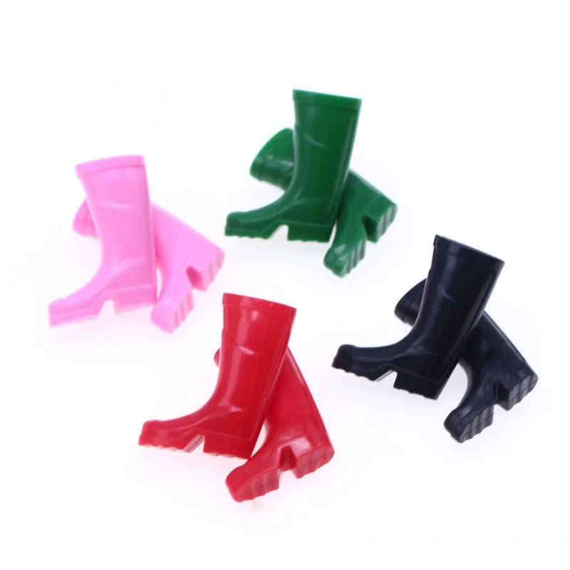 Dollhouse Mini Raainshoes Bjd Simulated Rainboots Ob11 Miniature Scene Gardening Silicone Shoes Straight Barrel Christmas Shoes