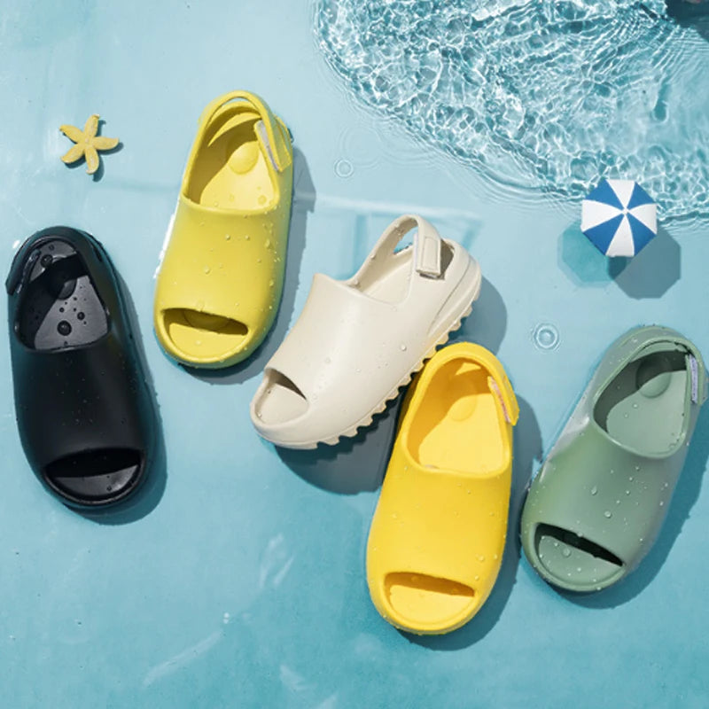 Summer Kids Sandals Baby Toddler Shoes Adult Slip-On Fashion Boys Girls Beach Slides Bone Resin Children Lightweight Water Shoes