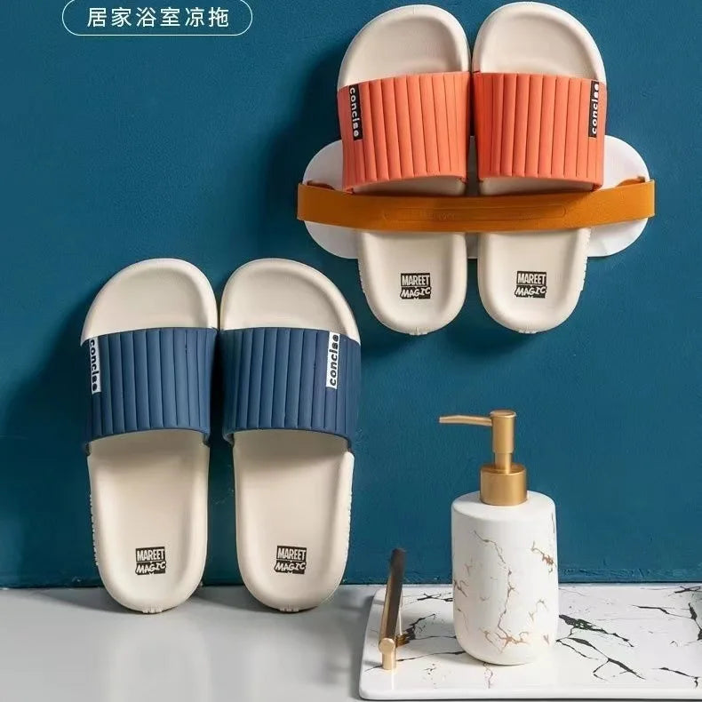 2024 New Summer Fashion Indoor Home Men's Slippers Non-slip Bathroom Couple Deodorant Soft-soled Sandals