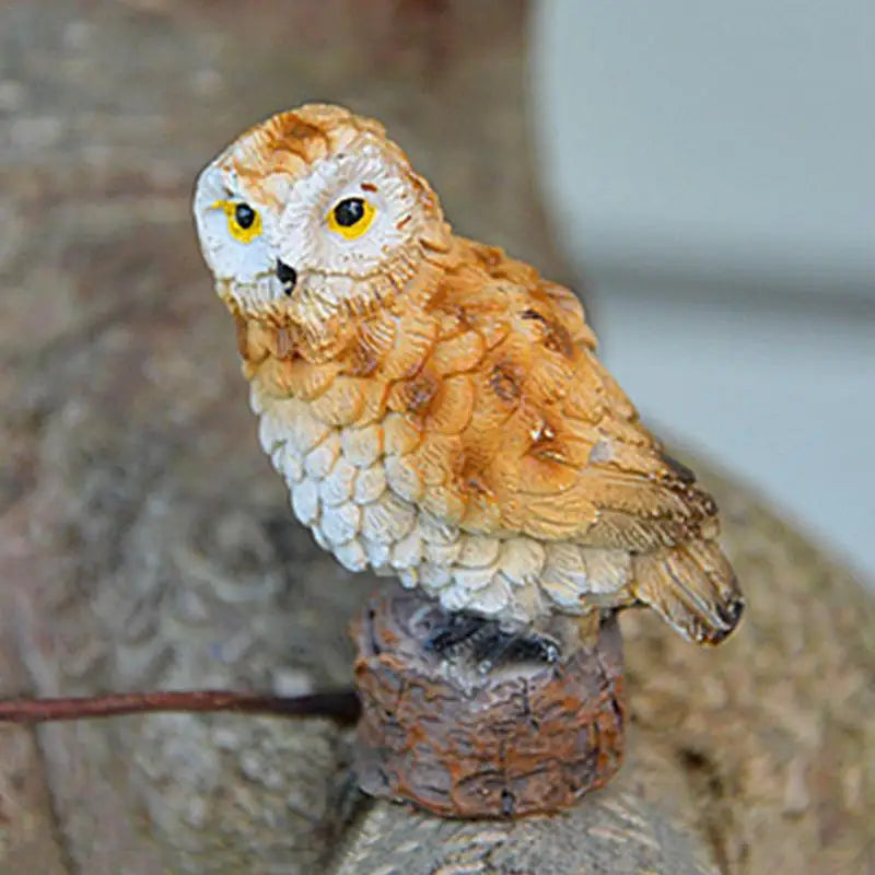 Garden Owl Figurines Realistic Animals Landscape Miniature Fairy Decoration For Moss Landscape Bonsai Crafts Home Decor