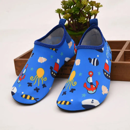 Kids Boys Girls Cartoon Swim Water Shoes Barefoot Aqua Socks Non-Slip Shoes Surf Fishing Diving Children Indoor Slippers