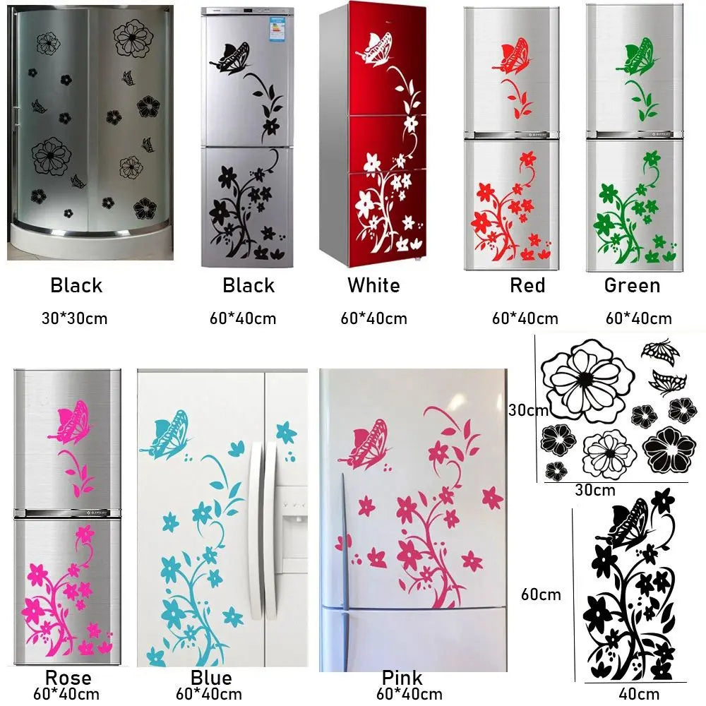 High Quality Creative Wall/Door/Refrigerator Black Sticker Butterfly Pattern Wall Stickers Home Decoration Kitchen Wall ArtDecor