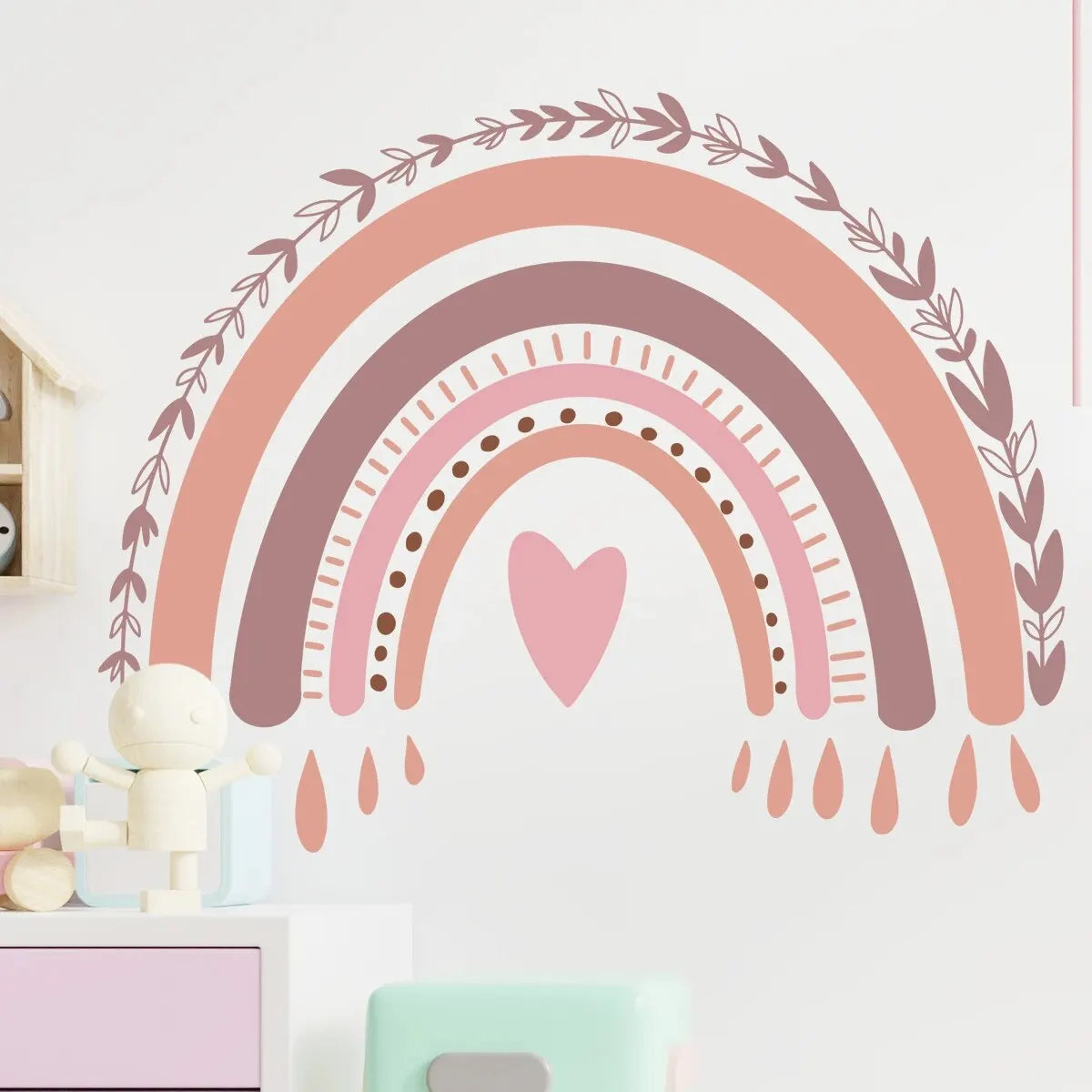 Cartoon Cute Rainbow Wall Sticker Kids Room Wall Art Decoration for Bedroom Girls Gift Sweet Home Decore Living Room DIY