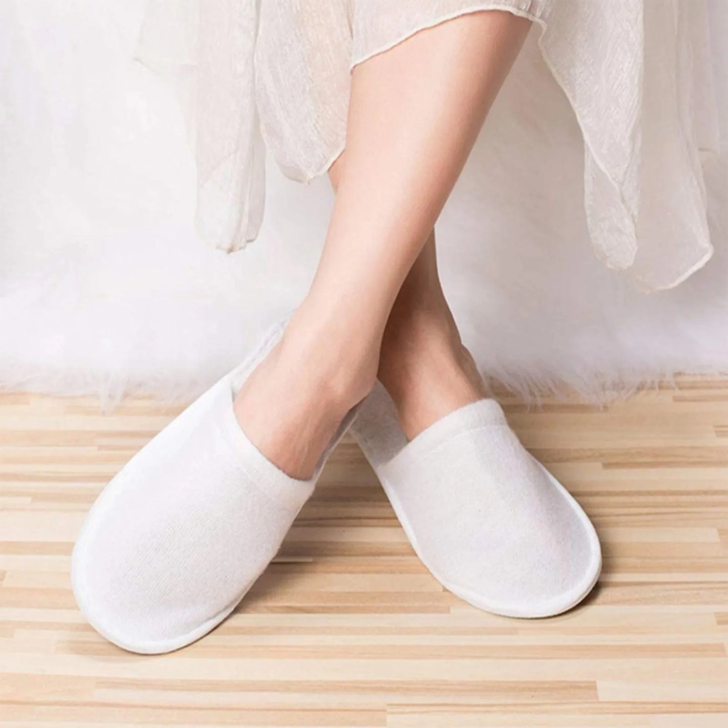 Spa Slippers 10/20 Pairs of Brushed Plush Closed-toe Disposable Slippers for Men and Women Suitable for Families Guest Hotel Tra