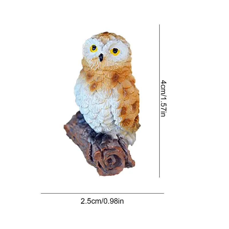 Garden Owl Figurines Realistic Animals Landscape Miniature Fairy Decoration For Moss Landscape Bonsai Crafts Home Decor