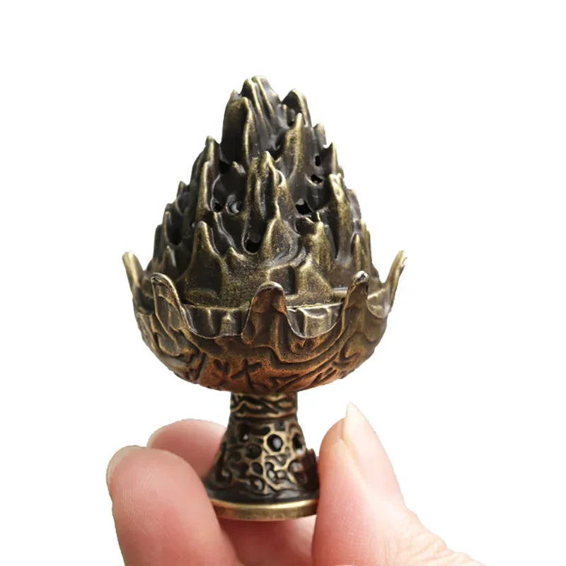 Alloy Mini Boshan Incense Burner Chinese Ancient Home Indoor Decoration Sandalwood Stick Cense Holder Desk Ornaments