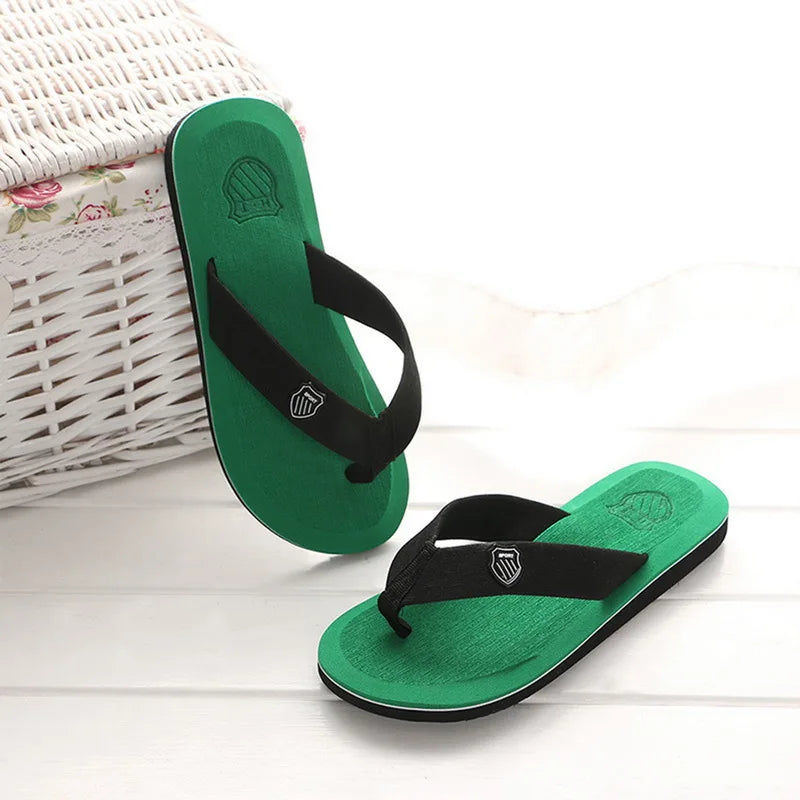 2024 Summer New Men Flip Flops Beach Slippers Sandals Non-Slip Home Slippers Indoor House Anti-Slip Slides Casual Shoes