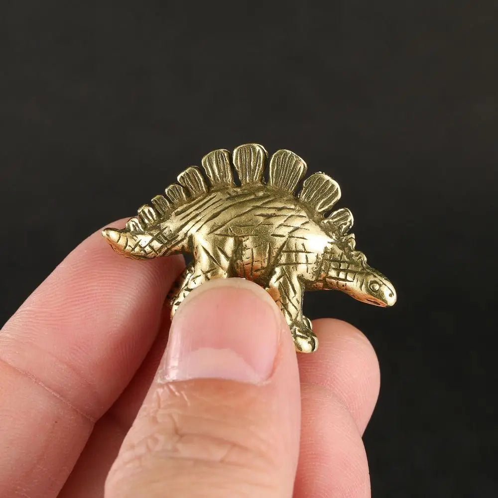 Solid Brass Jurassic Dinosaur Small Statue Office Desktop Ornaments Tea Pet Crafts Animal Figurines Miniatures Children Toy Gift