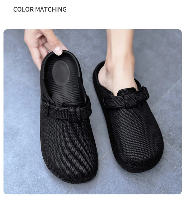 Kidmi Men Clogs Slippers Fashion EVA Insole Men Slippers with Arch Support Waterproof Garden Shoes For Men Adjustable Buckle