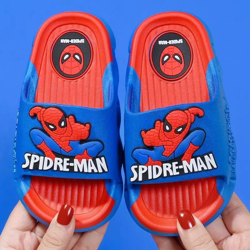 Disney Children's Home Slippers Summer Cartoon Bathroom Shower Soft Sole Anti Slip Open Peep Toe Red Blue EVA Shoes Size 24-40