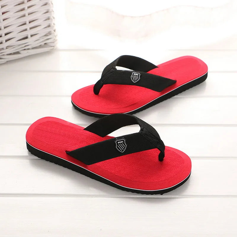 2024 Summer New Men Flip Flops Beach Slippers Sandals Non-Slip Home Slippers Indoor House Anti-Slip Slides Casual Shoes