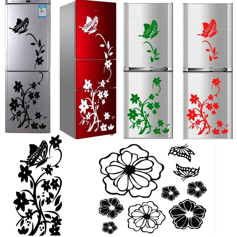 High Quality Creative Wall/Door/Refrigerator Black Sticker Butterfly Pattern Wall Stickers Home Decoration Kitchen Wall ArtDecor