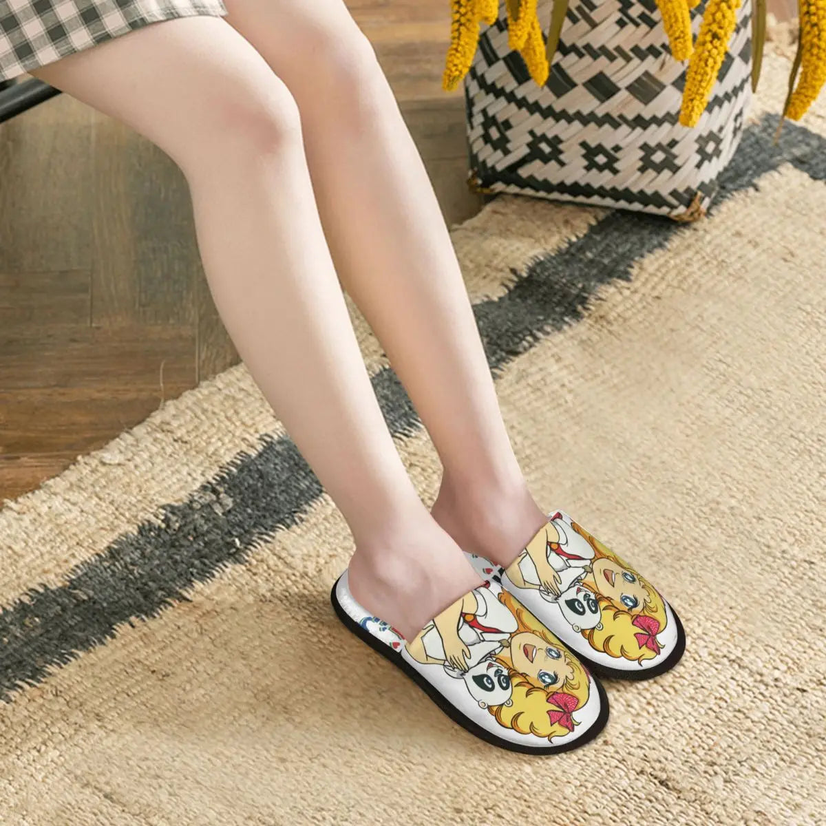 Custom Print Women Candy Candy House Slippers Cozy Warm Cartoon Anime Tv Memory Foam Fluffy Slipper Indoor Outdoor Shoes