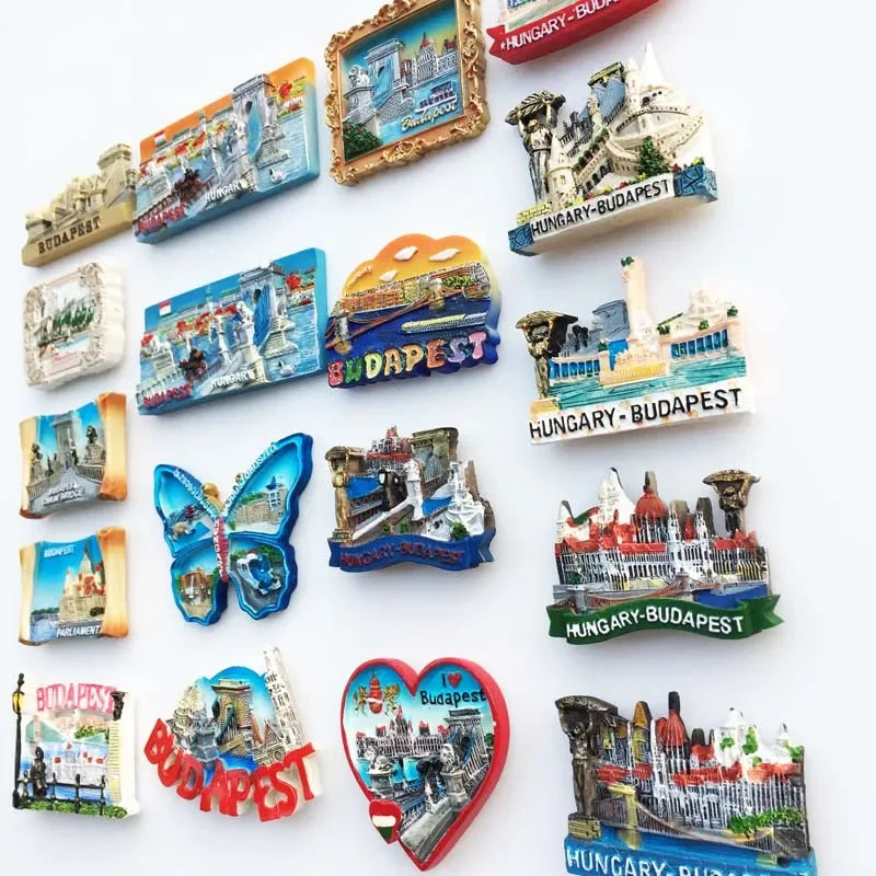 Refrigerator Magnets Budapest Hungary Refrigerator Magnetic Sticker Resin Souvenir Home Decoration Fridge Magnet Kids Gifts