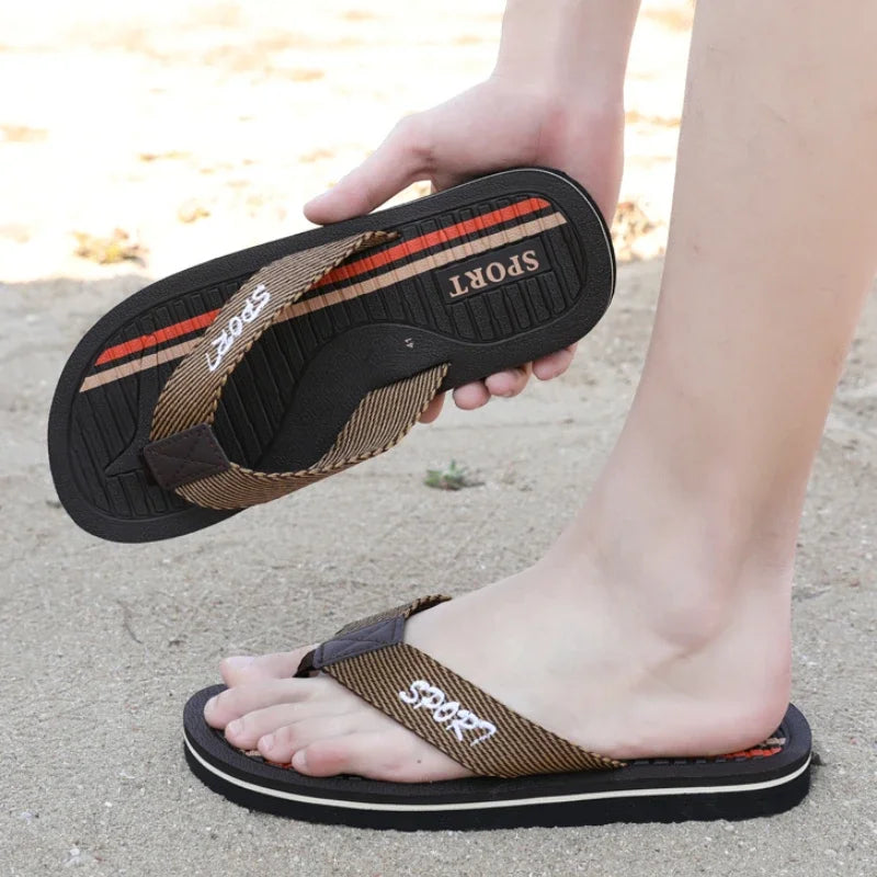 Summer Slippers Men Flip Flops Beach Sandals Non-slip Casual Flat Shoes Indoor House Shoes For Men Outdoor Slides Large Size 47