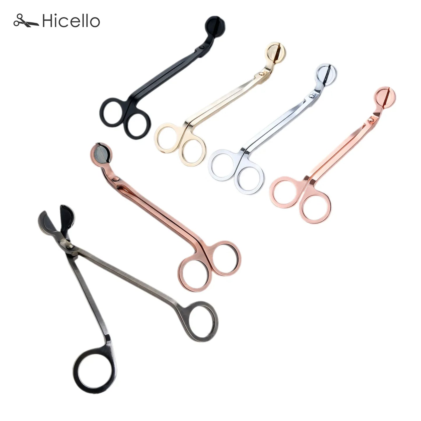 Candle Wick Trimmer Stainless Steel Candle scissors trim wick Cutter Snuffer Round head 18cm Black Rose Gold Silver Red Bronze