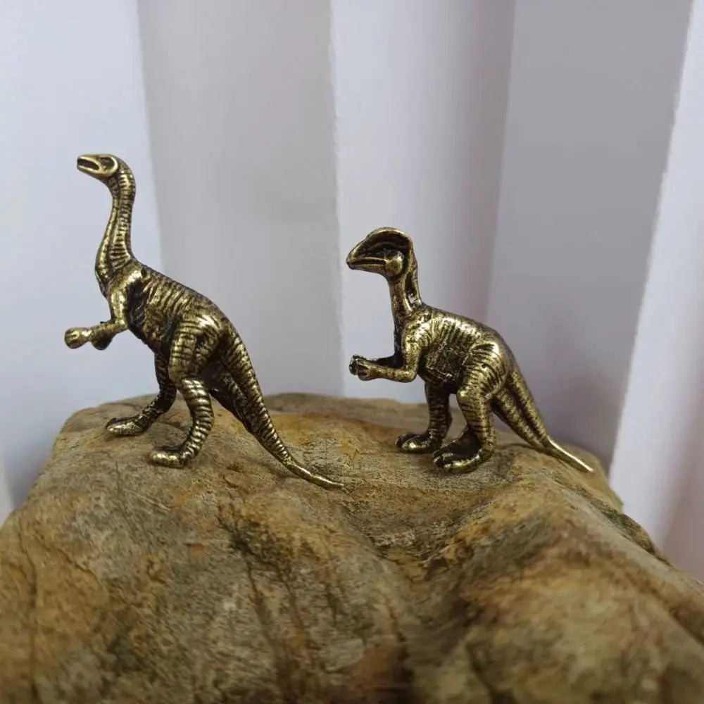 Solid Brass Jurassic Dinosaur Small Statue Office Desktop Ornaments Tea Pet Crafts Animal Figurines Miniatures Children Toy Gift