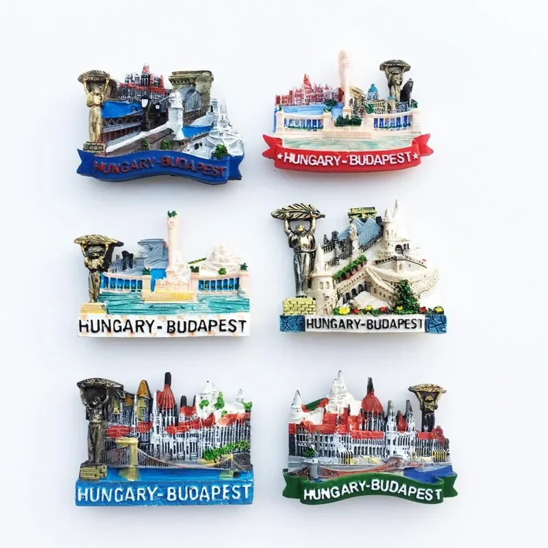 Refrigerator Magnets Budapest Hungary Refrigerator Magnetic Sticker Resin Souvenir Home Decoration Fridge Magnet Kids Gifts