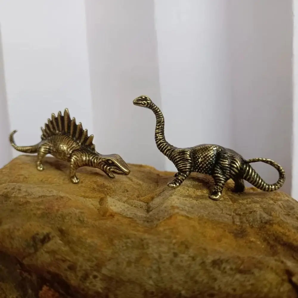 Solid Brass Jurassic Dinosaur Small Statue Office Desktop Ornaments Tea Pet Crafts Animal Figurines Miniatures Children Toy Gift