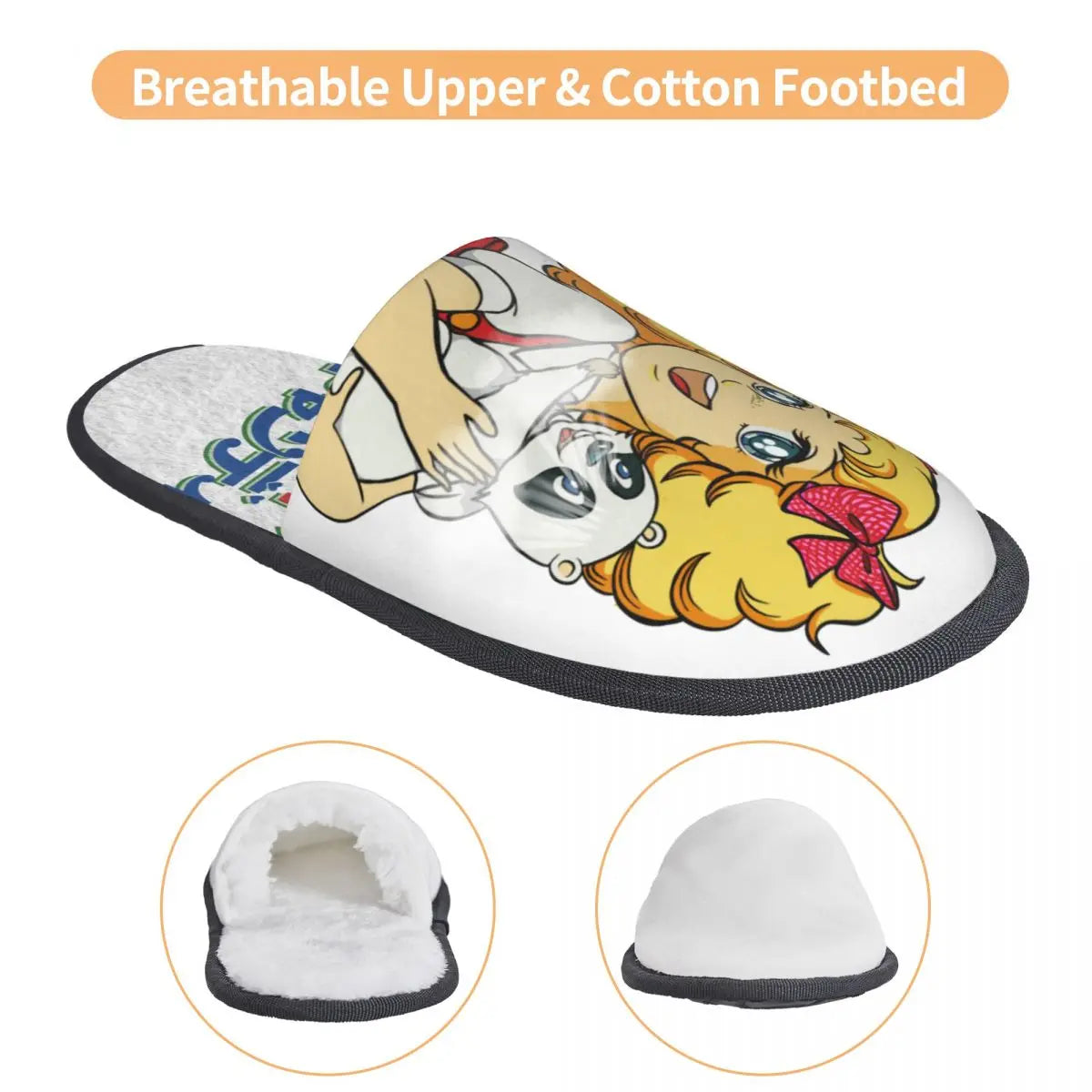 Custom Print Women Candy Candy House Slippers Cozy Warm Cartoon Anime Tv Memory Foam Fluffy Slipper Indoor Outdoor Shoes